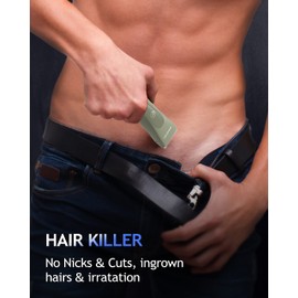 MANSPOT Recortadora de bolas, recortadora eléctrica para hombres, cabezales de hoja de cerámica reemplazables, recortadora de ingle y cuerpo impermeable para hombres, 90 minutos de afeitado después de cargarse completamente