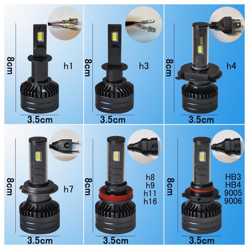 High Brightness LED Headlight, H8, H9, H11, H16, Angle Adjustable,