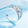 UKQBUNX 925 Sterling Silver Women's Crown Princess Queen Ring Slightly