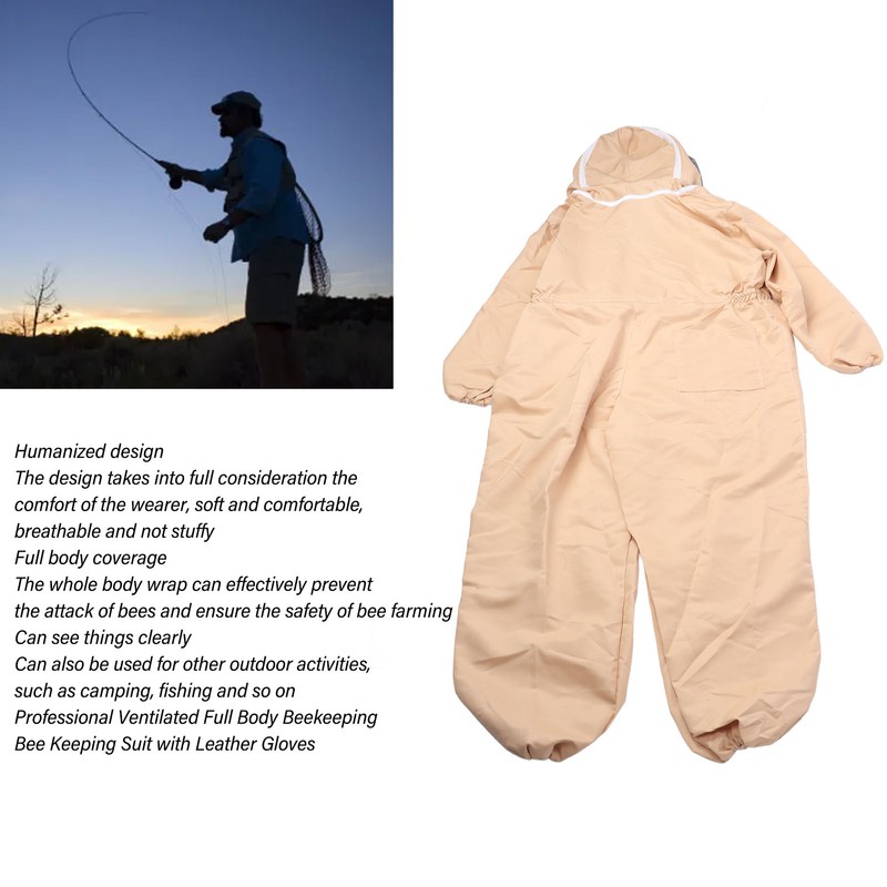 Beekeeping Suit Canvas Full Body Beekeeper Outfit Protective Clothing with