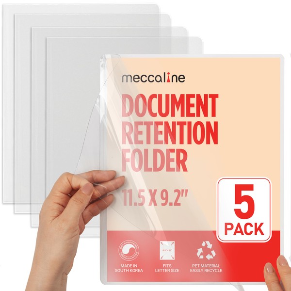 Meccaline Clear Plastic File Folders for Document, Presentation, Project, or