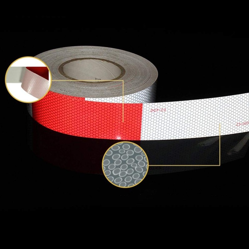 2" X 30ft Reflective Safety Tape DOT C2 Red White