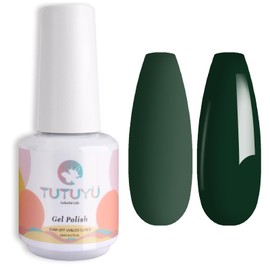 TUTUYU Emma Emerald Green Gel Nail Polish, 0.51 Fl Oz UV/LED Lamp Soak Off Dark Green Gel Polish kit for Manicure Salon or Nail Art Design at Home- GP0062