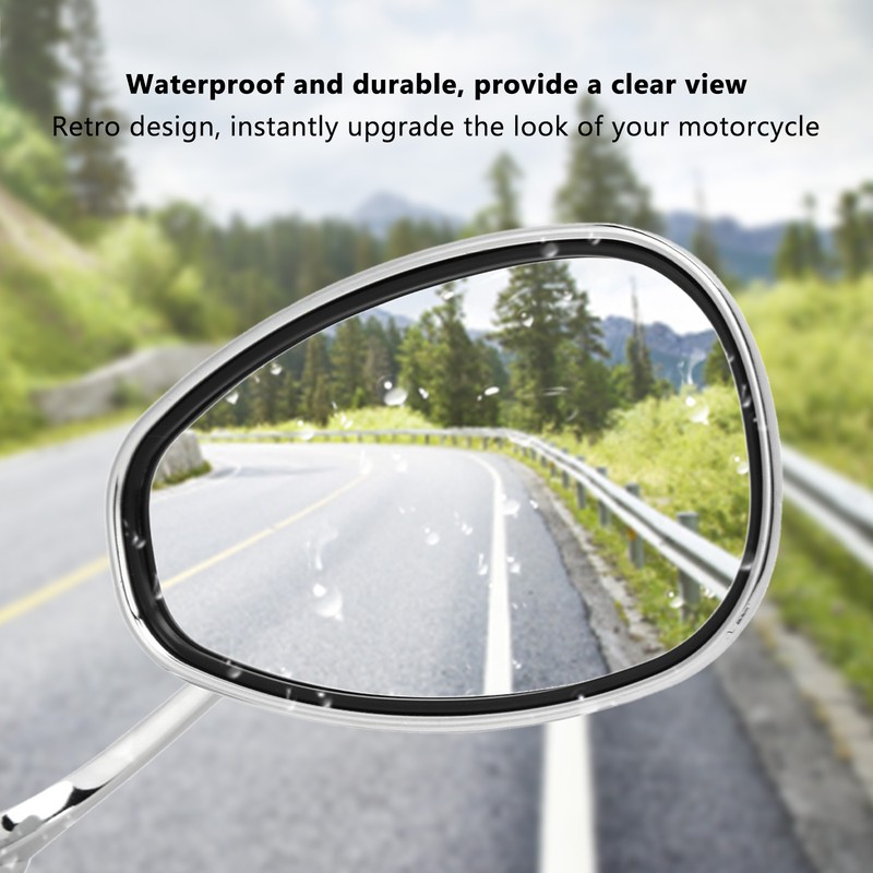 Pair 8mm 10mm Motorcycle Rearview Side Mirror Adjustable Angle Retro