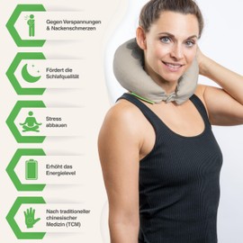 BACKLAXX Acupressure Neck Pillow with Flip Function and Buckwheat Filling - Acupressure Pillow Neck Pillow Against Headaches and Tension in the Neck - Acupressure Neck Pillow Aeroplane, Car