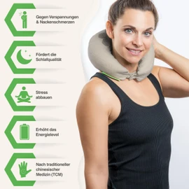 BACKLAXX Acupressure Neck Pillow with Flip Function and Buckwheat Filling - Acupressure Pillow Neck Pillow Against Headaches and Tension in the Neck - Acupressure Neck Pillow Aeroplane, Car