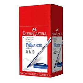 SG Education F813251 Faber Trilux Ballpoint Pen, Blue (Pack of 50)