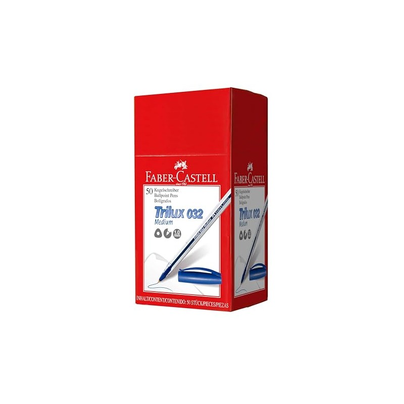 SG Education F813251 Faber Trilux Ballpoint Pen, Blue (Pack of