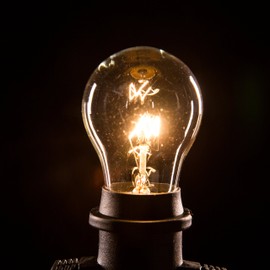 E26 Commercial String Lights with 16 Gauge Wire (50 Foot 25 Socket, A15 15 Watt Clear Bulbs)