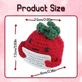 yumcute Positive Gifts, Positive Tomato Good Luck Gifts, New Job Gifts for Best Friend, Wife, Friend with Positive Energy Card