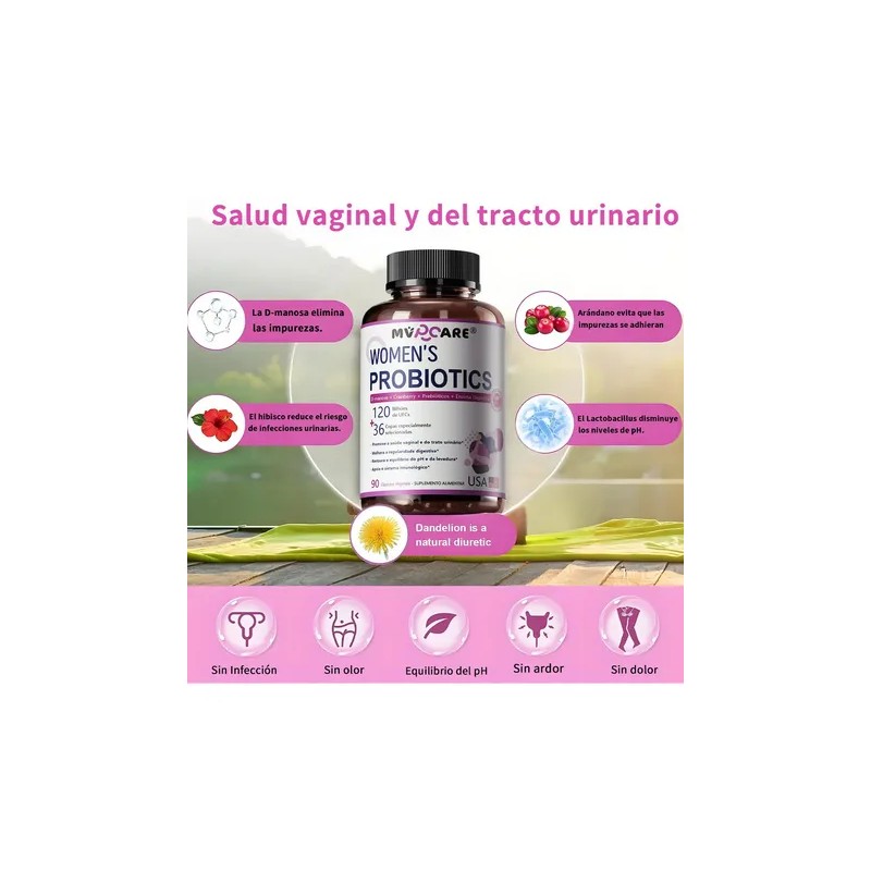 Probióticos Mujer Urinario Intestinal Vaginal 90 Cápsulas Sin Sabor