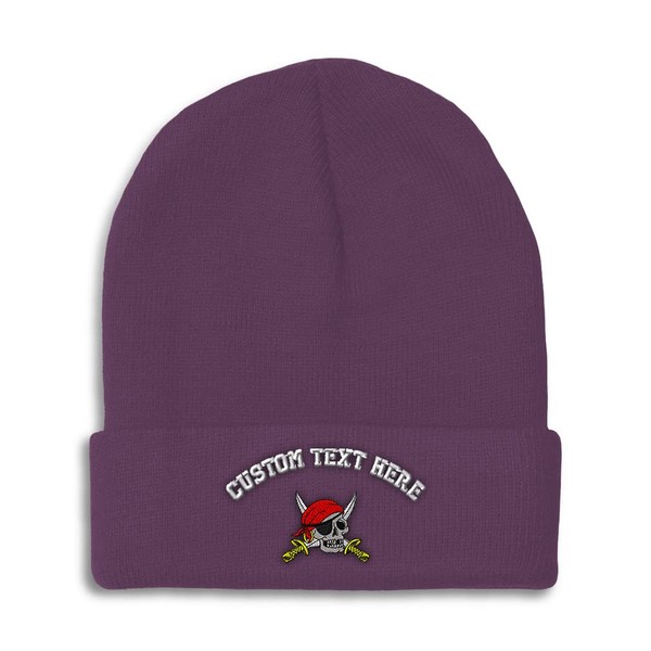 Custom Beanies for Men Pirate with Sabers Embroidery Pirates Pirate