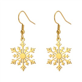 KKJOY Snowflake Dangle Earrings Stainless Steel Winter Fashion Pendant Earrings Christmas Party Jewelry for Women