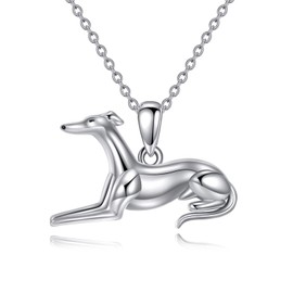 YAFEINI Greyhound Necklace Sterling Silver Dog Pendant Greyhound Christmas Mother's Day Jewelry for Women Mom Dog Lovers