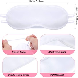 48 Pieces Sublimation White Eye Mask Blanks Sleepover Party Supplies Slumber Pajama Party Decorations with Fabric Marker Pens DIY White Sleep Mask