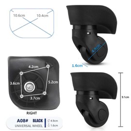 alouweekuky 1 Pair of Suitcase Wheels Replacement, Universal Replacement Wheels for Suitcase Wheels Luggage Suitcase Wheels Replacement Wheels Swivel Wheels