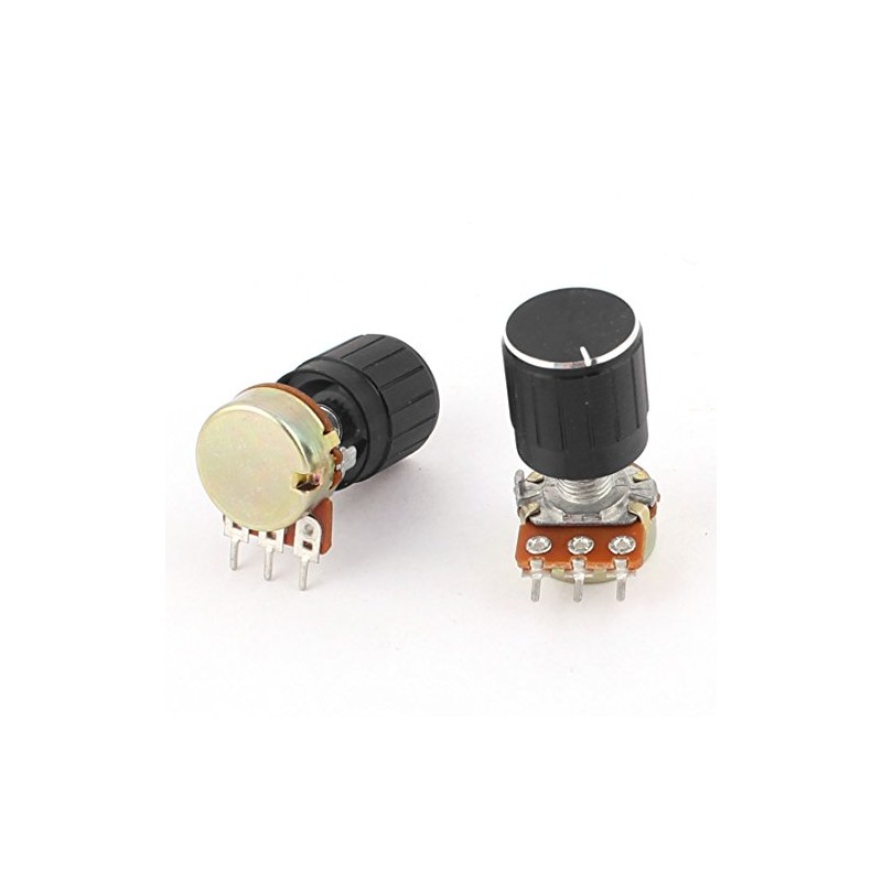 uxcell 2 Pcs B10K 10K Ohm 13mm Rotating Shaft Audio