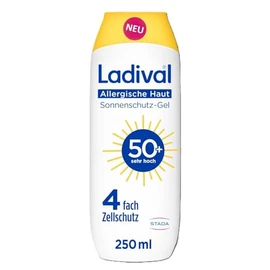 Ladival® Allergic Skin Sun Protection Gel SPF 50+ for the Body for Sun Allergy and Mallorca Acne, Waterproof, with 4-Way Cell Protection, Sun Cream 250 ml