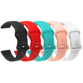Compatible for Coco Smartwatch Bands, 22mm Classic Watch Bands Soft Silicone Replacmenet Bracelet Sports Strap for Men & Women Compatible for Coco BT2, BT2-Z Smartwatch (5 Pack-1, 22mm size band)