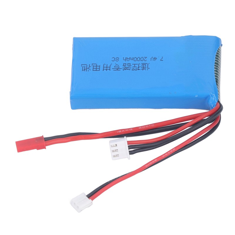 RC Lithium Battery 2S 7.4V 2000MAH Powerful Circuit Protection Light