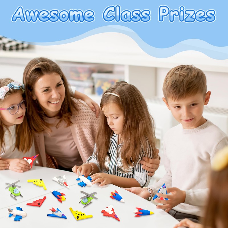 32 Pcs Aircraft Puzzle Erasers - 3D Take Apart Rocket