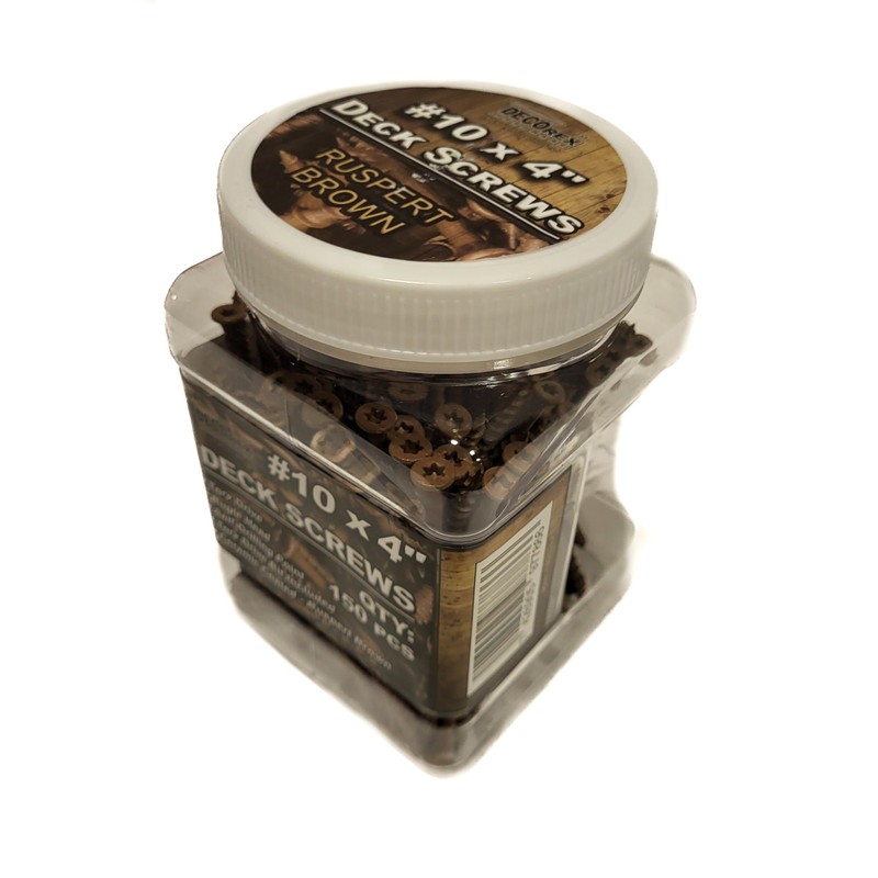 #10 × 4" Deck Screws – Brown Ruspert, Torx Drive