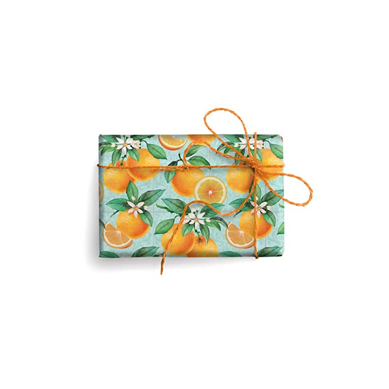 Kartos Oranges Italian Wrapping Paper, Folded