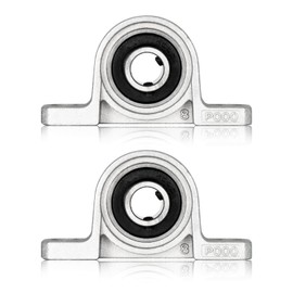 Pack of 2 Pillow Block Bearings 10 mm Inner Diameter, Bearing Block with Ball Bearing, Housing