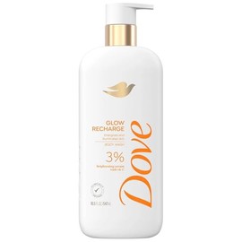 Dove Serum Body Wash Glow Recharge ilumina y exfolia la piel con suero de vitamina C iluminador de 18.5 onzas líquidas