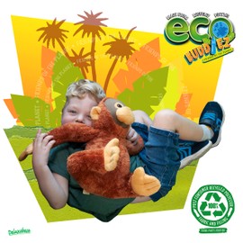 EcoBuddiez - Orangutan from Deluxebase. Large 30cm Soft Plush Animals made from Recycled Plastic Bottles. Eco-Friendly Cuddly Gift for Kids and Cute Stuffed Animal Toy for Toddlers.