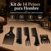 Set de 14 Peines para Hombre de ABS, Kit de