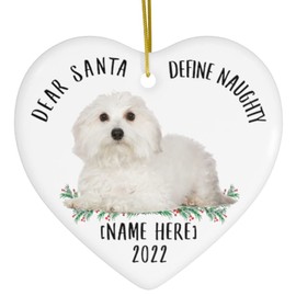 Funny Coton De Tulear Lying Dear Santa Define Naughty Gifts 2024 Christmas Tree Ornaments Heart