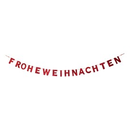 Riffelmacher 12458 Merry Christmas Garland, Size 190 x 10 x 0.7 cm, Red, Hanging Decoration, Letter Garland, Lettering, Decoration, Christmas