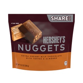 HERSHEY'S NUGGETS Milk Chocolate, Toffee and Almonds Candy Share Pack, 10.2 oz