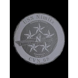 iWoodMD USS Nimitz CVN 68 Slate Coaster Set (of 4) US Navy Aircraft Carrier