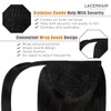 Lacer Pony Tails Extensions Human Hair Silky Straight Jet Black