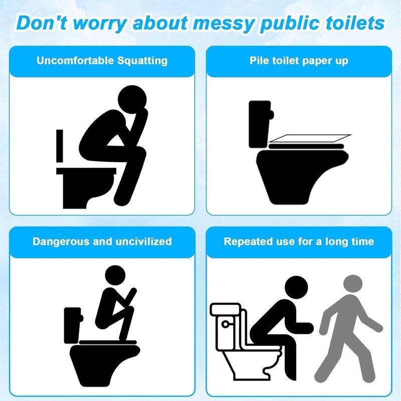 Oubliss Commode Disposable Toilet Seat Covers Waterproof – 50 Pack,