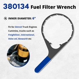 usvehj 6 Inch 380134 382 Fuel Filter Collar Vent Cap Wrench, fit for Fuel Pro 382, 380 Replacement for Davco 6" 380134 382, for Detroit Diesel & Cummins Truck Engines, 6 inch Inner Diameter