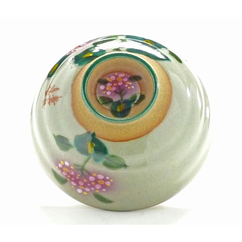 Kutani Ware [Rice Bowl] Small Gaku Hydrangea Pottery "Back Picture"