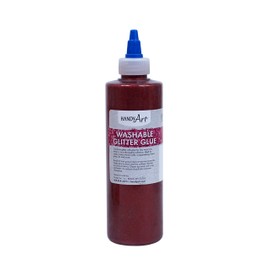 Handy Art Washable Glitter Glue 8 ounce, Red