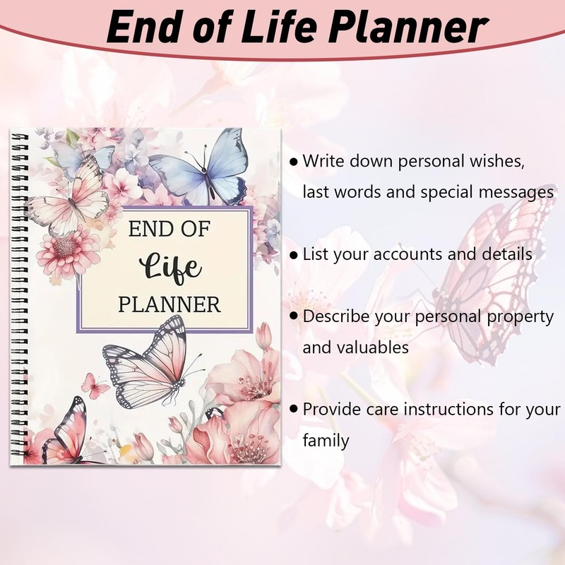 End of Life Planner Book with Twin Wire Spiral Binding,