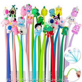 Runxin 30Pcs Novelty Pens for Kids,Cute Stress Relief Pens,Fun Animal Pens,Party Bag Fillers for Kids Unisex,Birthday Gifts for Boys & Girls,kids Class Gifts