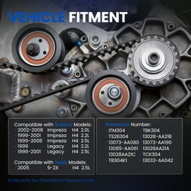 SYKRSS TCK304 Engine Timing Belt Kit Compatible with Saab 9-2X 2005, Compatible with Subaru Impreza 1999-2008, Legacy 1999-2001 TBK304 TS26304
