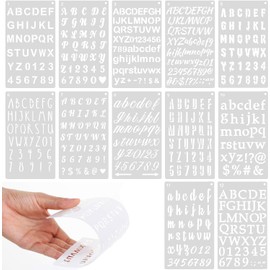 12 Pcs Alphabet & Number Letter Stencils Set – Reusable Stencil Templates for Crafts, Painting & DIY Projects – Durable Plastic Stencils for Card Making