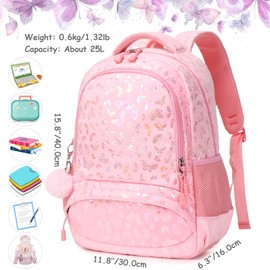 Meisohua Girls Backpack Elementary School Bags for Girls Bookbags for Kids Preschool Kindergarten Primary Kids Backpacks with Chest Strap