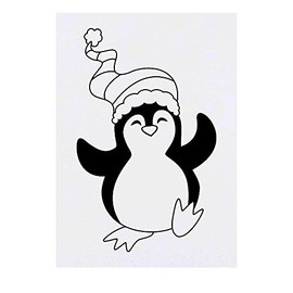 'Christmas Penguin' Temporary Tattoo - Water Resistant, Skin-Safe, Non-Toxic Transfer (TO00025257)