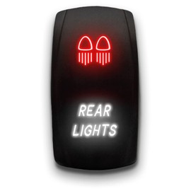 Rear Lights (1) - Red/White - Laser Etched 5-Pin Double Pole Single Throw Maintained ON-Off DPST Toggle Switch 20A 12V