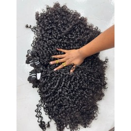 Raw Indian Curly Wavy Hair Bundles Double Weft Single Donor Drawn Cuticle Aligned Raw Water Wave Bundles Vietnamese Human Haircolor: 1pcs bundle Wave curly, Stretched Length: 30 Inches
