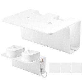 Toothbrush Holders for Bathroom, Electric Toothbrush Holder Wall Mounted Self Adhesive Organizer for Home(White)