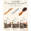 Angootao 3Pcs Natural Boar Bristle Dog Grooming Brush Set